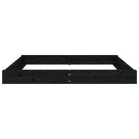 Sabbiera con Sedute Nera Quadrata in Legno Massello di Pino 825048