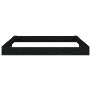 Sabbiera con Sedute Nera Quadrata in Legno Massello di Pino 825048