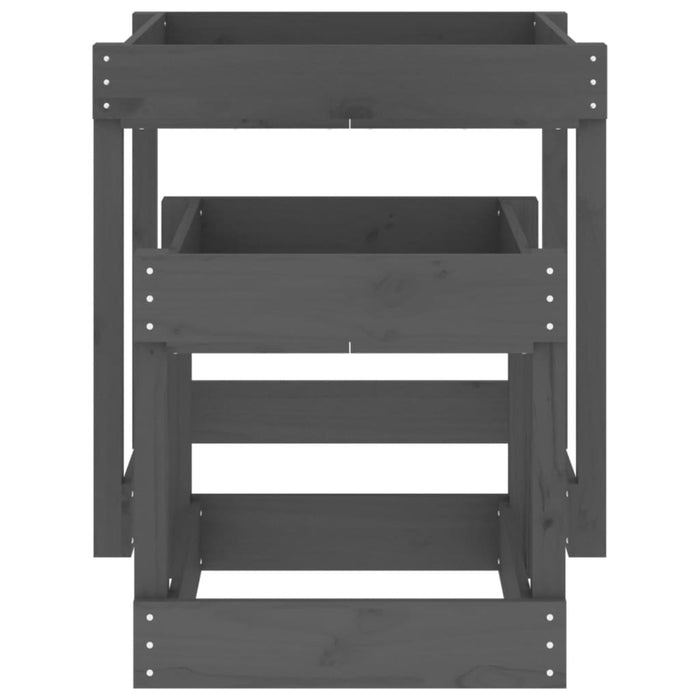 Tavoli Sabbiere 2 pz Grigi in Legno Massello di Pino 825053