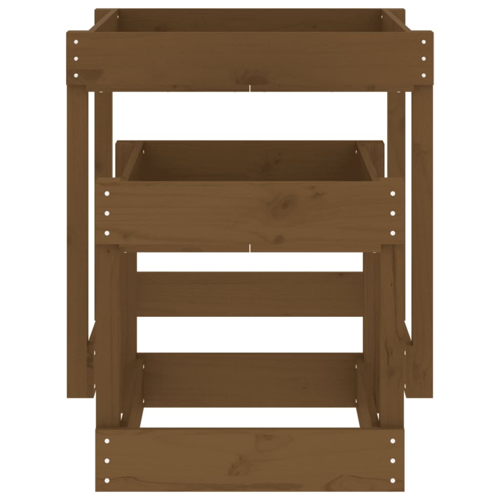 Tavoli Sabbiere 2 pz Marrone Ambra in Legno Massello di Pino