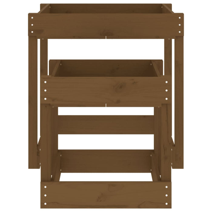 Tavoli Sabbiere 2 pz Marrone Ambra in Legno Massello di Pino