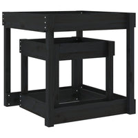 Tavoli Sabbiere 2 pz Neri in Legno Massello di Pino