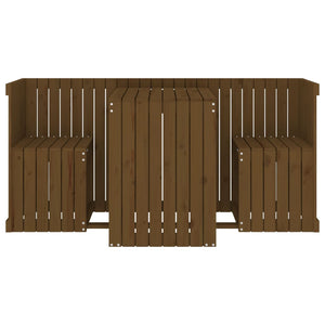 Set da Balcone a 2 Posti Ambra in Legno Massello di Pino 825061