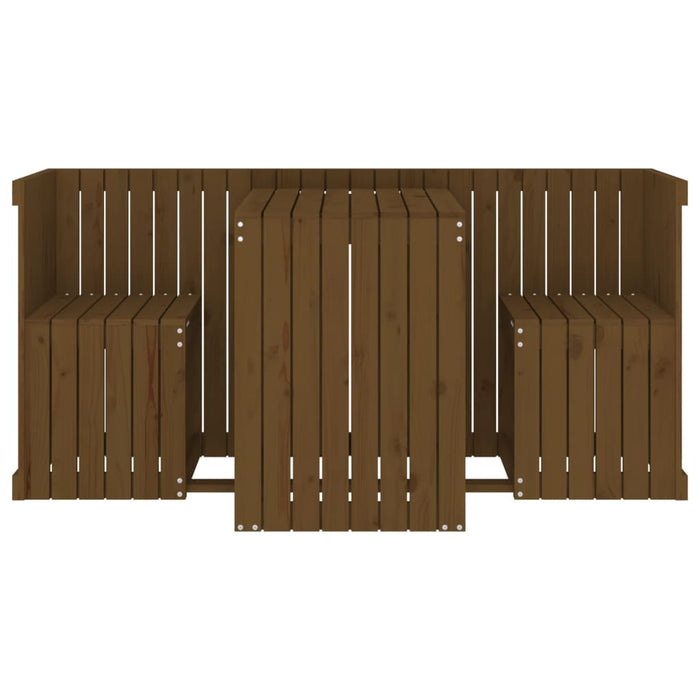 Set da Balcone a 2 Posti Ambra in Legno Massello di Pino 825061