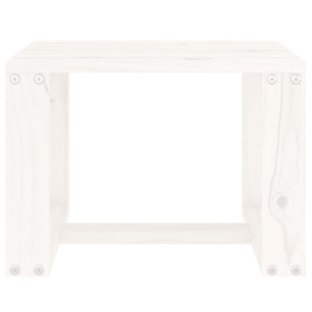 Tavolino da Giardino Bianco 40x38x28,5 cm Legno Massello Pino 825080