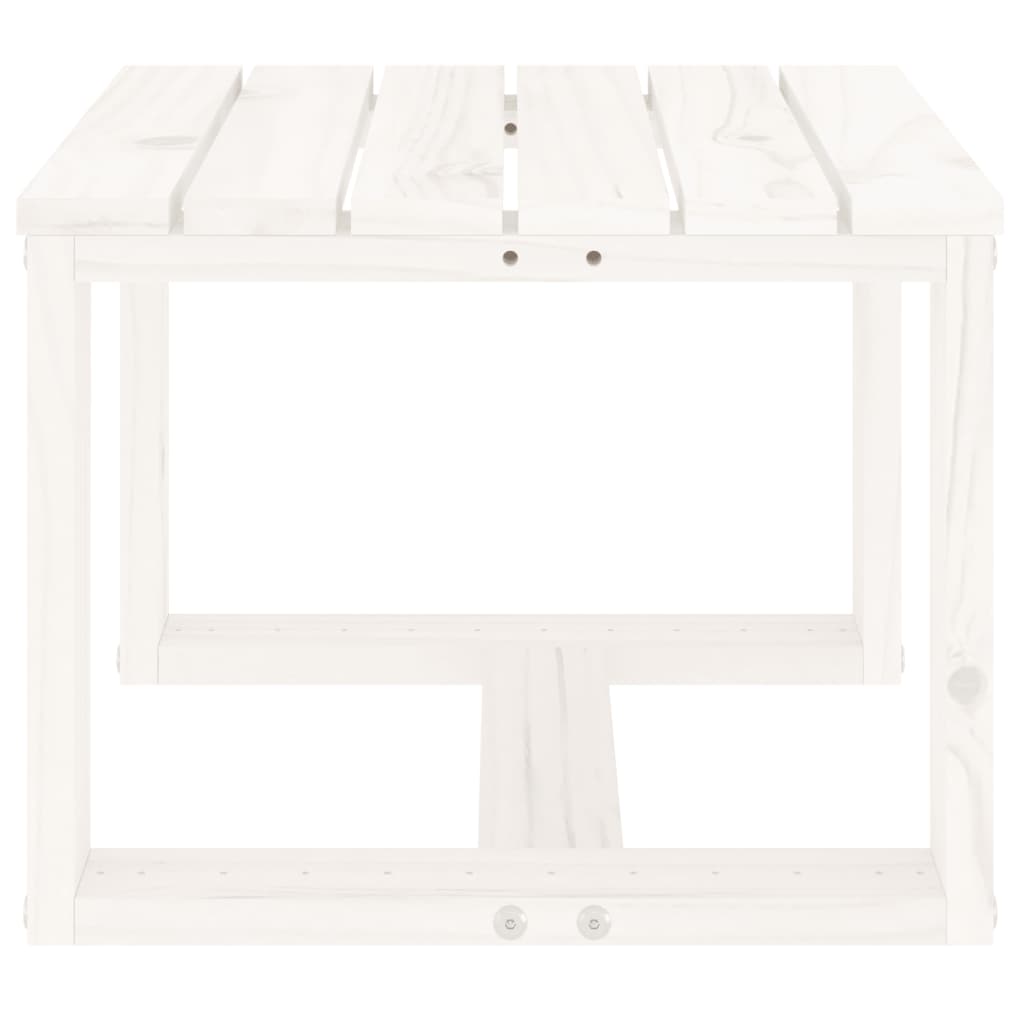 Tavolino da Giardino Bianco 40x38x28,5 cm Legno Massello Pino 825080