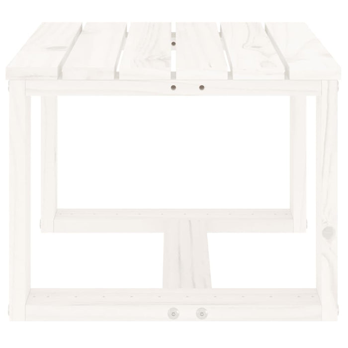 Tavolino da Giardino Bianco 40x38x28,5 cm Legno Massello Pino 825080
