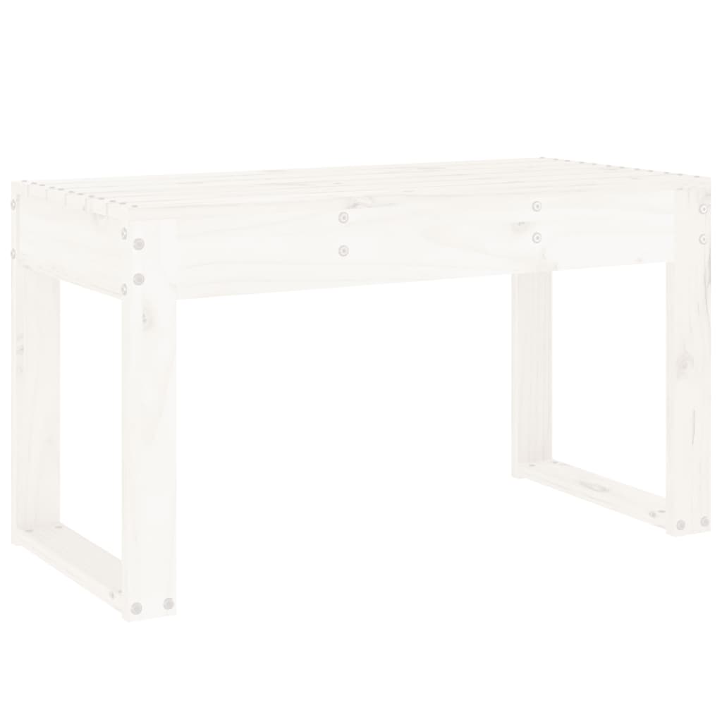 Panca da Giardino Bianca 80x38x45 cm Legno Massello di Pino 825087
