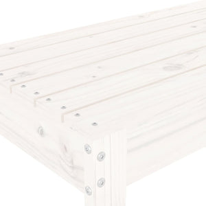 Panca da Giardino Bianca 80x38x45 cm Legno Massello di Pino 825087