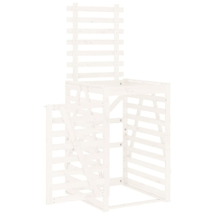 Copribidone Bianco 84x90x128,5 cm in Legno Massello di Pino 825101