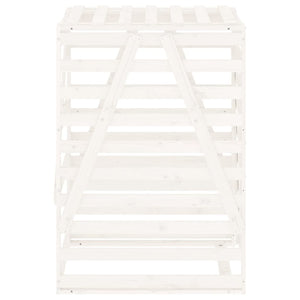 Copribidone Bianco 84x90x128,5 cm in Legno Massello di Pino 825101