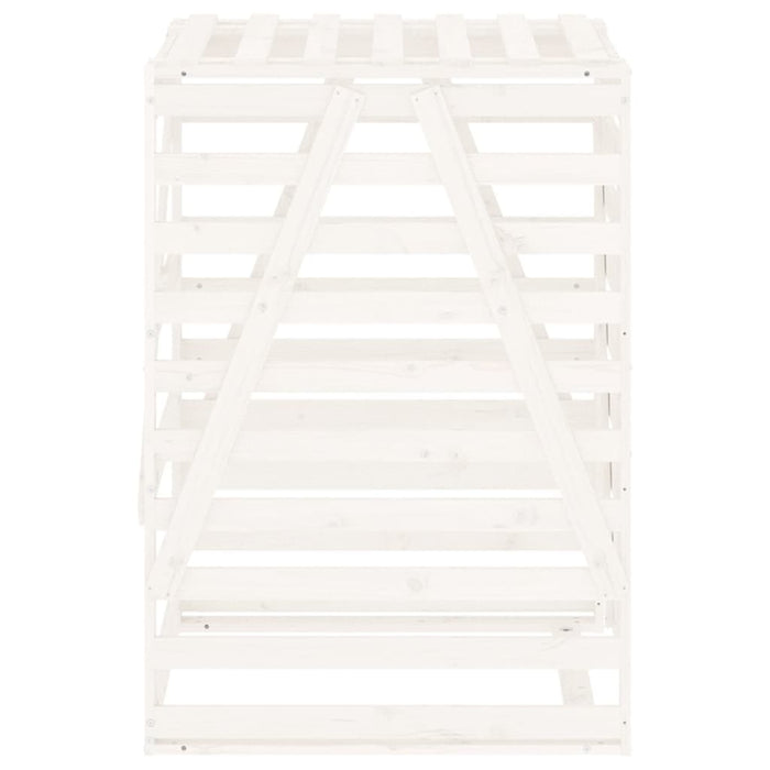 Copribidone Bianco 84x90x128,5 cm in Legno Massello di Pino 825101