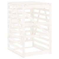 Copribidone Bianco 84x90x128,5 cm in Legno Massello di Pino 825101