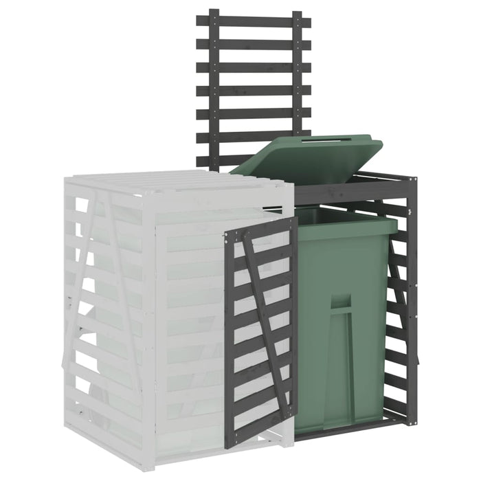 Estensione Copribidone Grigio in Legno Massello di Pino 825109