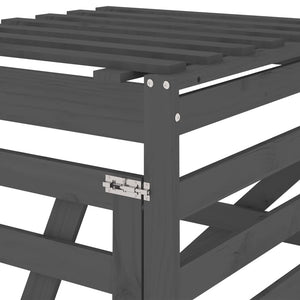 Estensione Copribidone Grigio in Legno Massello di Pino 825109