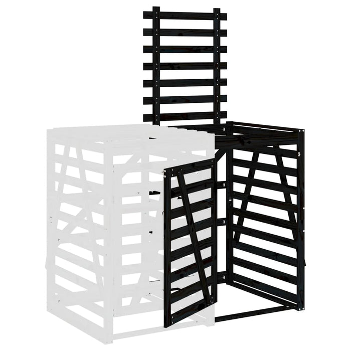 Estensione Copribidone Nero in Legno Massello di Pino 825111