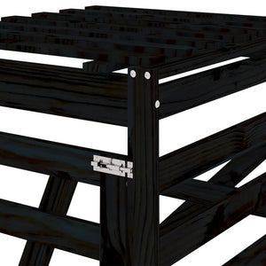 Estensione Copribidone Nero in Legno Massello di Pino 825111