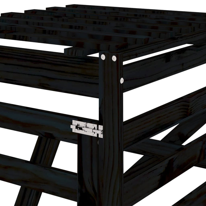 Estensione Copribidone Nero in Legno Massello di Pino 825111