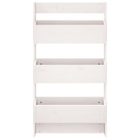 Fioriera Muro 3Ripiani Bianca 60x18,5x110cm Legno Massello Pino 825115