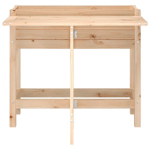 Vassoio per fioriera aiuola rialzata piante fiori terrazza giardino con tavolo pieghevole in legno massello di pino marrone 02_0038117