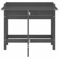 Fioriera Giardino Piano Pieghevole Grigia Legno Massello Pino 825123