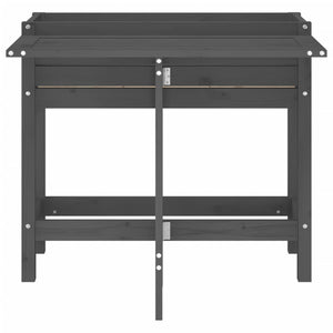 Fioriera Giardino Piano Pieghevole Grigia Legno Massello Pino 825123