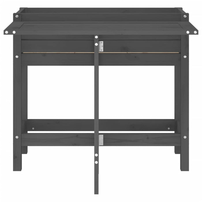 Portavaso per fioriera aiuola rialzata piante fiori terrazza giardino giardino con piano pieghevole in legno massello di pino grigio 02_0038582