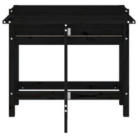 Fioriera da Giardino Piano Pieghevole Nera Legno Massello Pino 825125