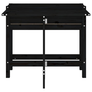Fioriera da Giardino Piano Pieghevole Nera Legno Massello Pino 825125