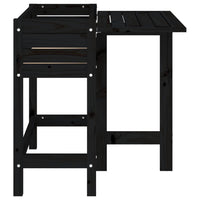 Fioriera da Giardino Piano Pieghevole Nera Legno Massello Pino