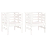 Sedie da Giardino 2pz Bianche 61,5x53x71cm Legno Massello Pinocod mxl 86169