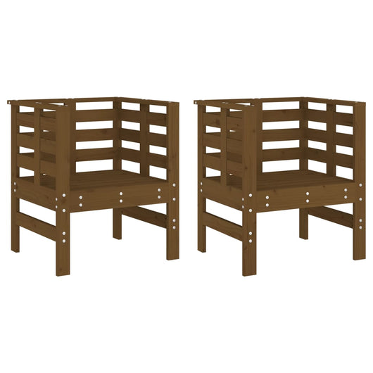 Sedie da Giardino 2pz Ambra 61,5x53x71cm Legno Massello di Pino 825131