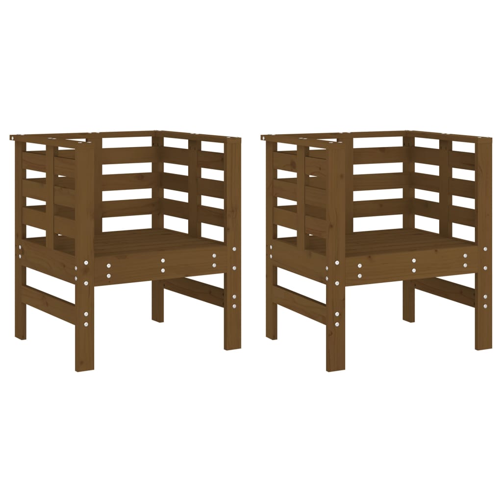 Sedie da Giardino 2pz Ambra 61,5x53x71cm Legno Massello di Pino
