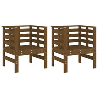 Sedie da Giardino 2pz Ambra 61,5x53x71cm Legno Massello di Pino