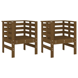 Sedie da Giardino 2pz Ambra 61,5x53x71cm Legno Massello di Pino