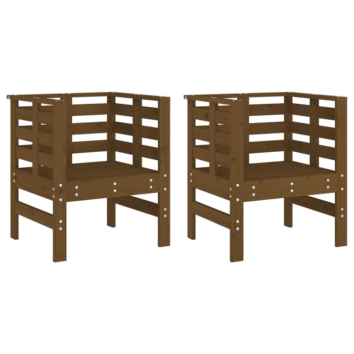 Sedie da Giardino 2pz Ambra 61,5x53x71cm Legno Massello di Pino