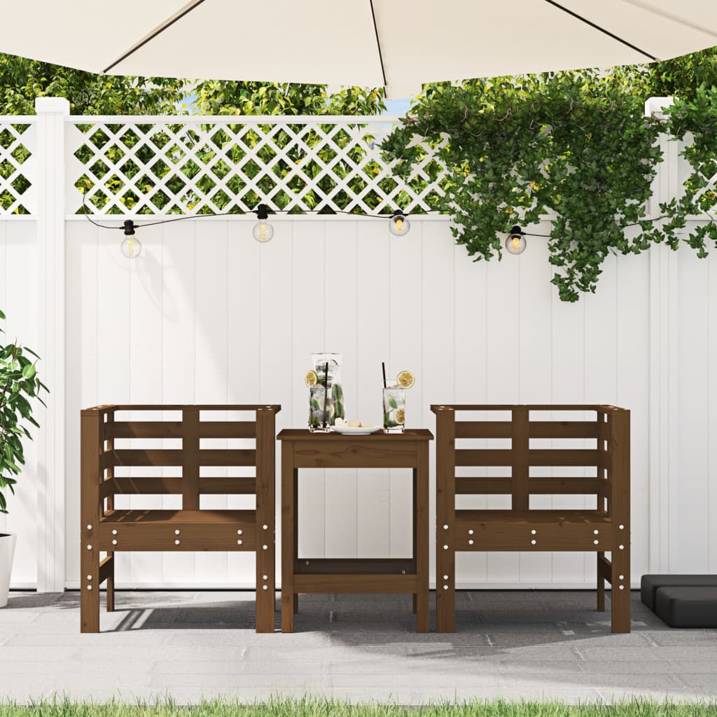 Sedie da Giardino 2pz Ambra 61,5x53x71cm Legno Massello di Pino