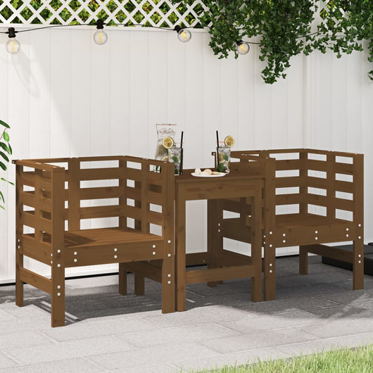 Sedie da Giardino 2pz Ambra 61,5x53x71cm Legno Massello di Pino 825131