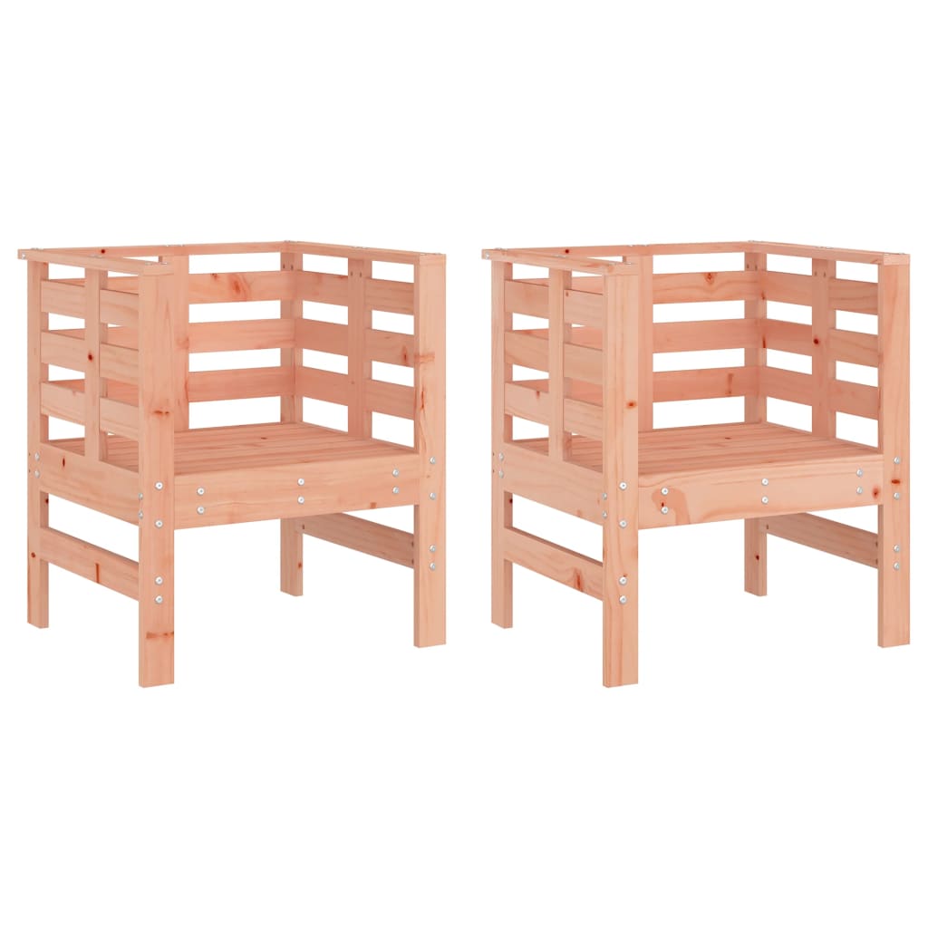 Sedie da Giardino 2pz 61,5x53x71 cm Legno Massello di Douglas 825133