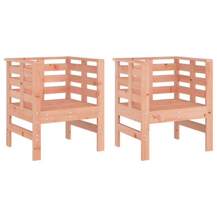 Sedie da Giardino 2pz 61,5x53x71 cm Legno Massello di Douglas 825133