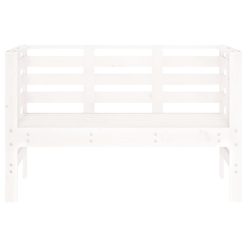 Panca da Giardino Bianca 111,5x53x71 cm Legno Massello di Pino 825136