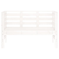 Panca da Giardino Bianca 111,5x53x71 cm Legno Massello di Pino 825136