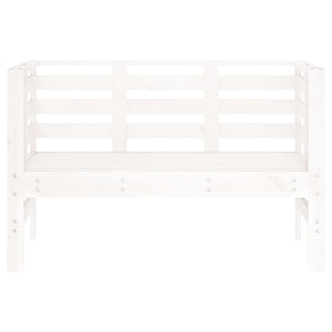 Panca da Giardino Bianca 111,5x53x71 cm Legno Massello di Pino 825136