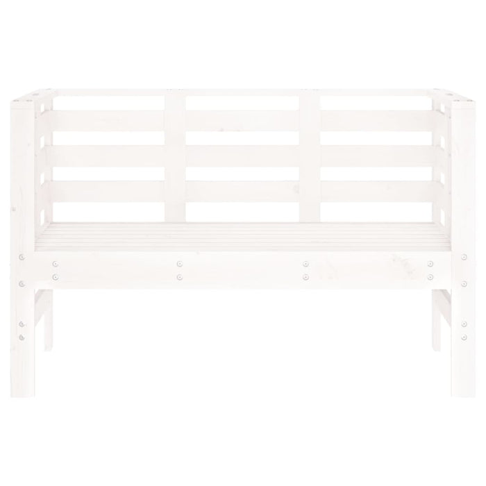 Panca da Giardino Bianca 111,5x53x71 cm Legno Massello di Pino 825136