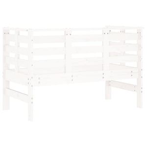 Panca da Giardino Bianca 111,5x53x71 cm Legno Massello di Pino 825136