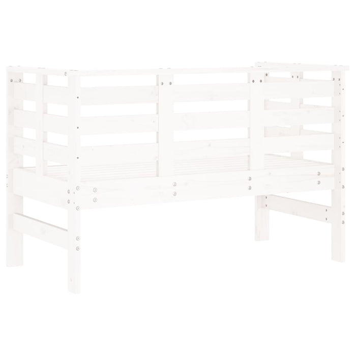 Panca da Giardino Bianca 111,5x53x71 cm Legno Massello di Pino 825136