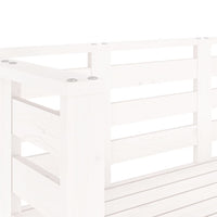 Panca da Giardino Bianca 111,5x53x71 cm Legno Massello di Pino 825136