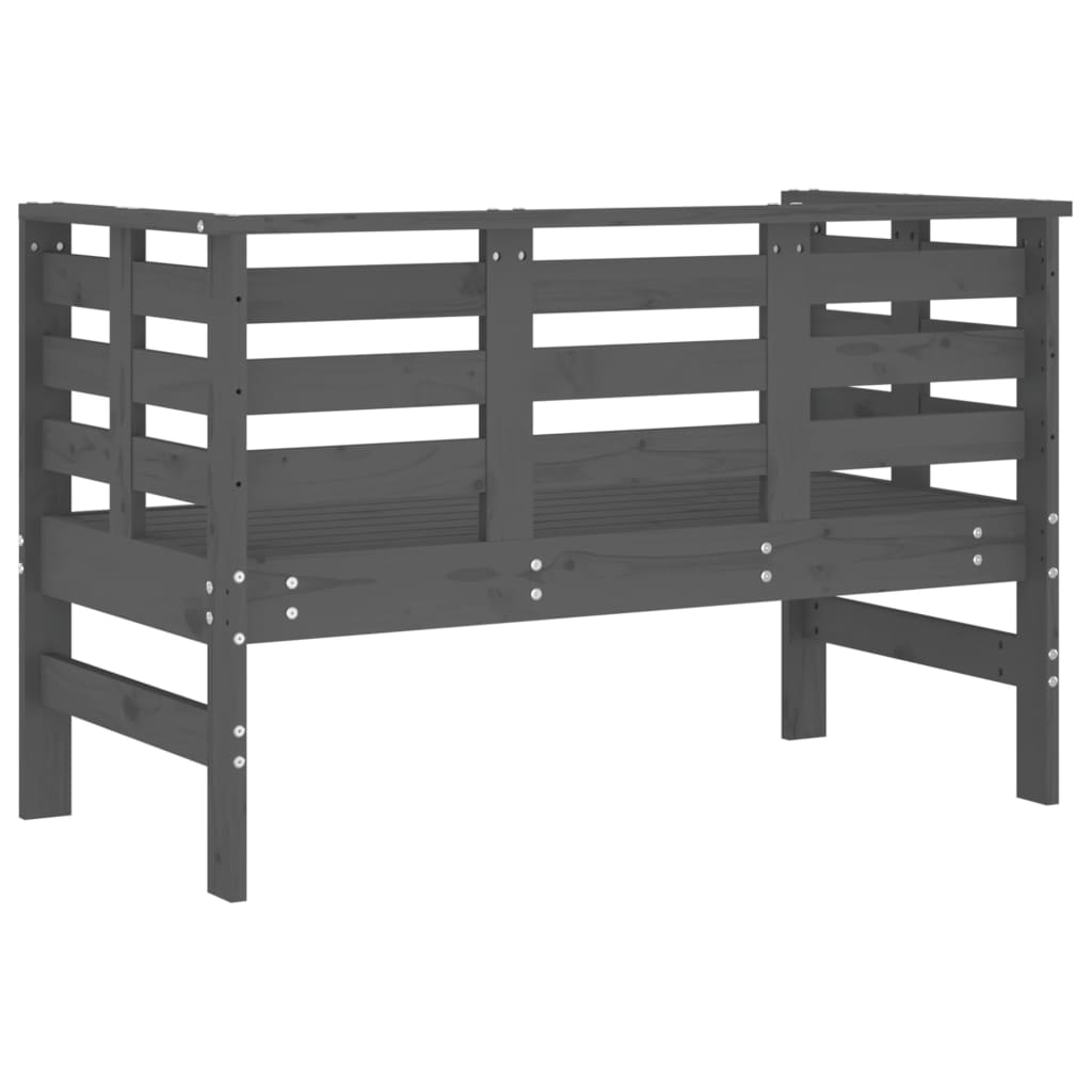 Panca da Giardino Grigia 111,5x53x71 cm Legno Massello di Pino 825137