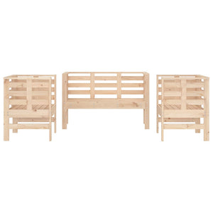 Set Salotto da Giardino 3 pz in Legno Massello di Pino 825142