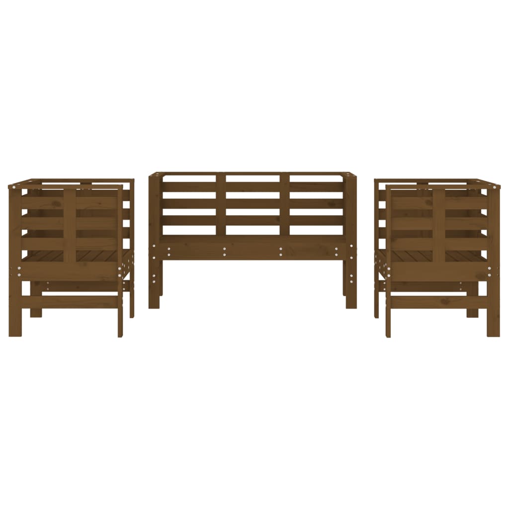 Set Salotto da Giardino 3 pz Ambra in Legno Massello di Pino 825145